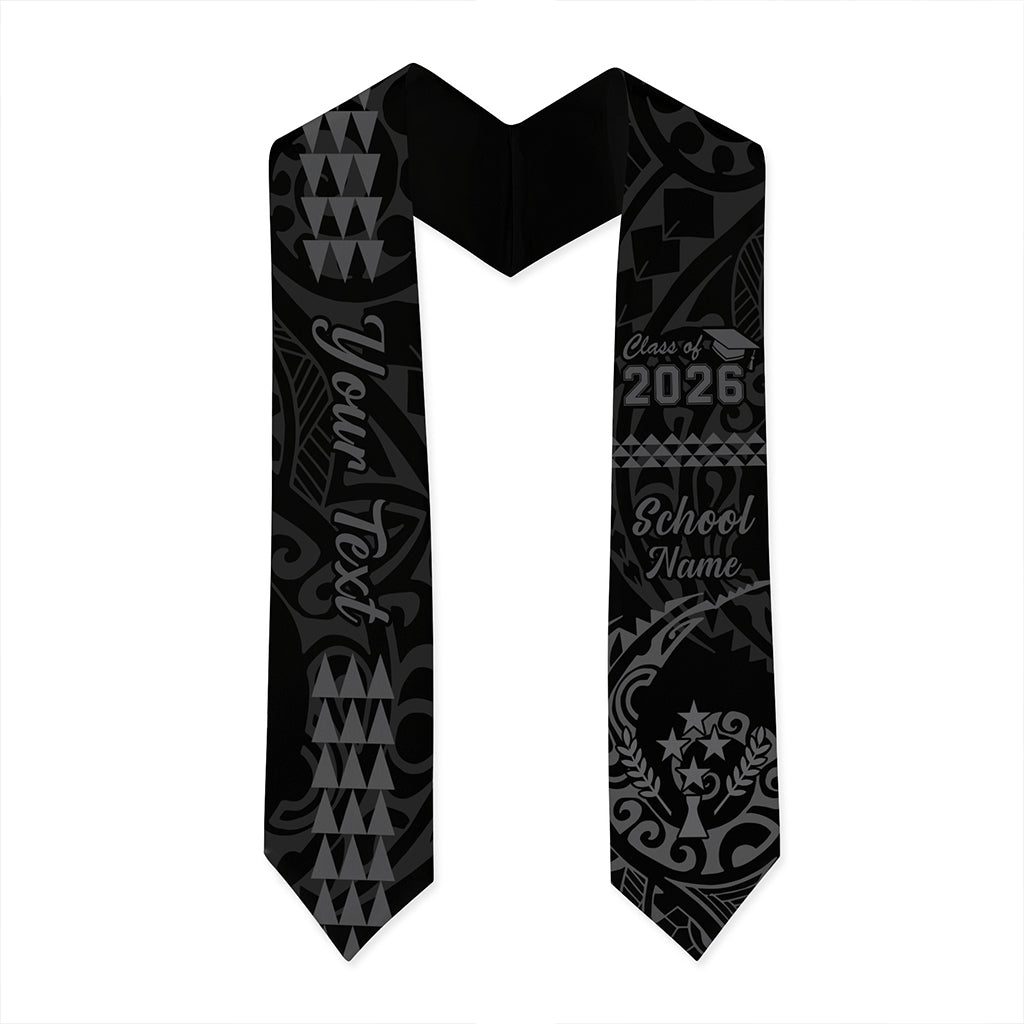 Kosrae Graduation Stole Custom Class 2026 Tribal Kakau Style
