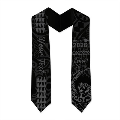 Kosrae Graduation Stole Custom Class 2026 Tribal Kakau Style