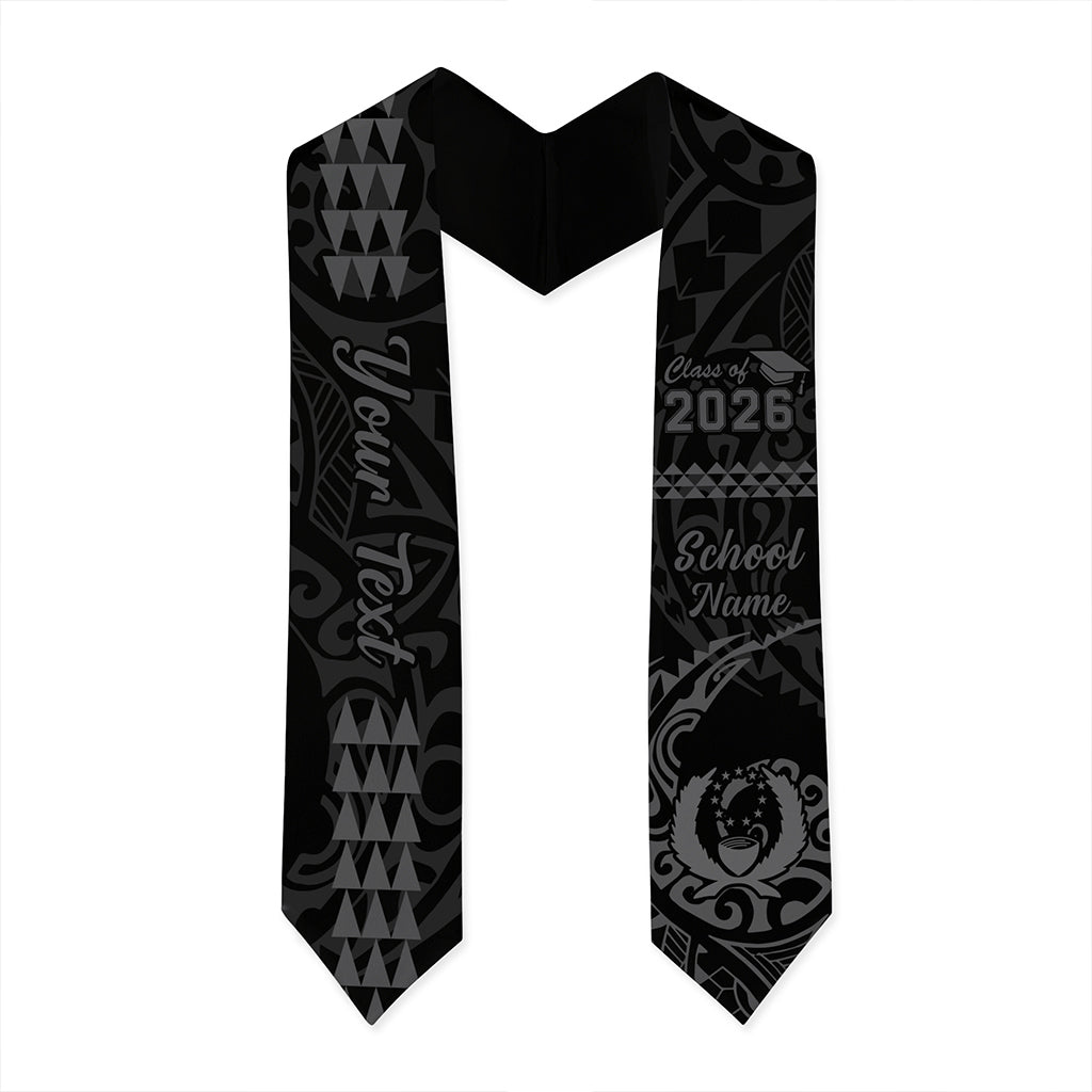 Pohnpei State Graduation Stole Custom Class 2026 Tribal Kakau Style