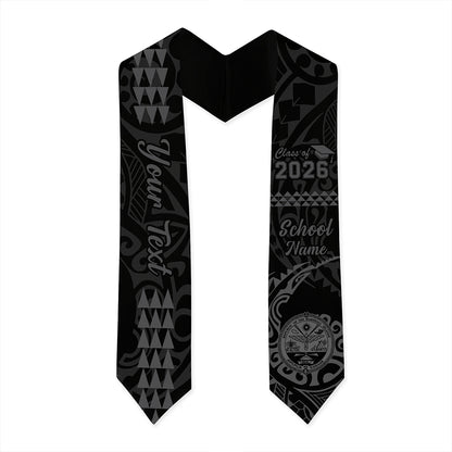 Marshall Islands Graduation Stole Custom Class 2026 Tribal Kakau Style