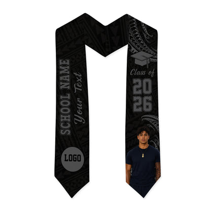 Hawaii Graduation Stole Custom Class 2026 Tribal Wave