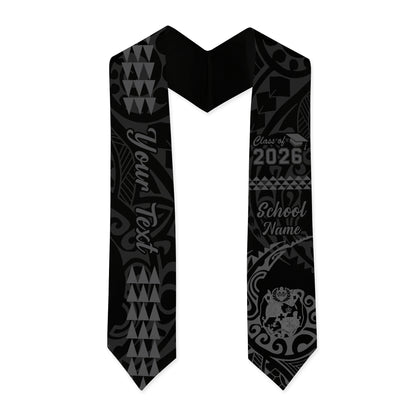Tonga Graduation Stole Custom Class 2026 Coat Of Arms Kakau Style
