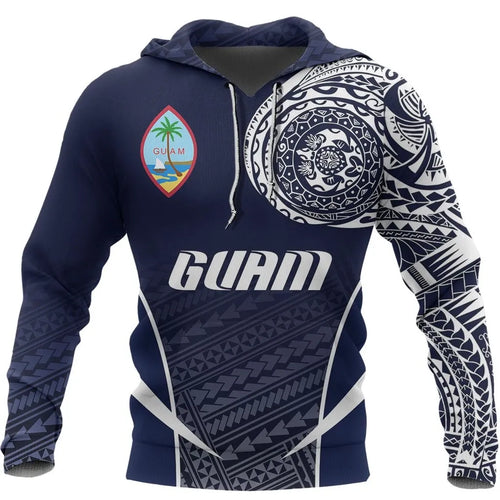 Guam Active Special Hoodie - Guam Flag Polynesian Tattoo