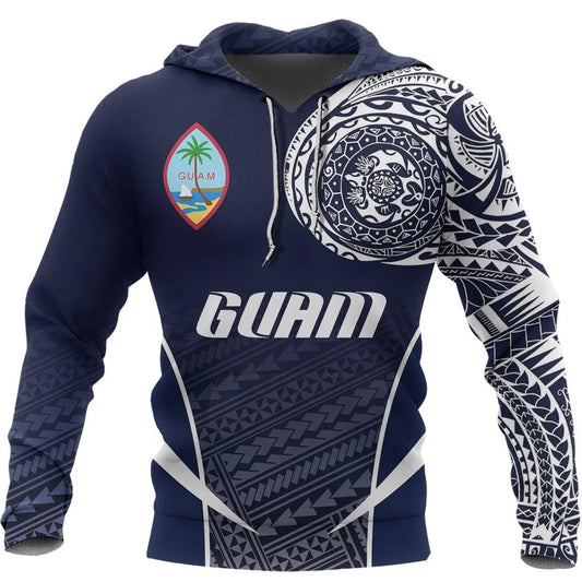 Guam Active Special Hoodie - Guam Flag Polynesian Tattoo