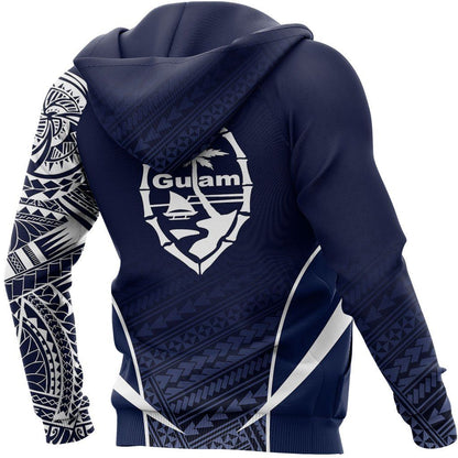 Guam Active Special Hoodie - Guam Flag Polynesian Tattoo