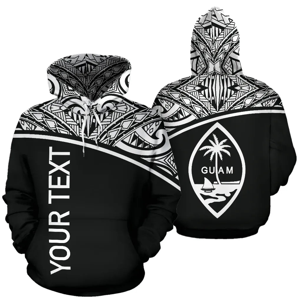 Guam All Over Custom Personalised Hoodie - Custom Black Curve