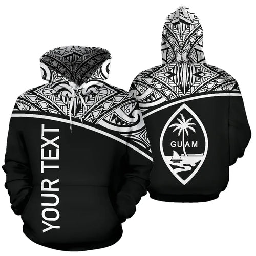 Guam All Over Custom Personalised Hoodie - Custom Black Curve
