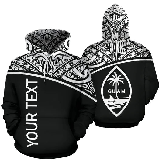 Guam All Over Custom Personalised Hoodie - Custom Black Curve