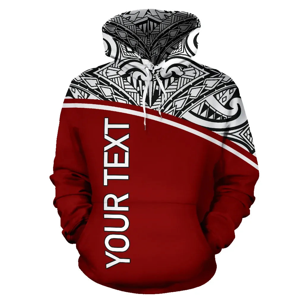Guam All Over Custom Personalised Hoodie - Red Curve