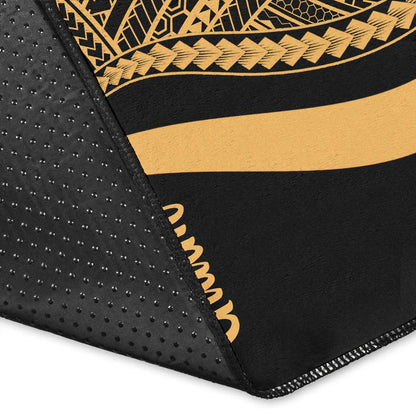 Guam Area Rug - Gold Polynesian Tentacle Tribal Pattern