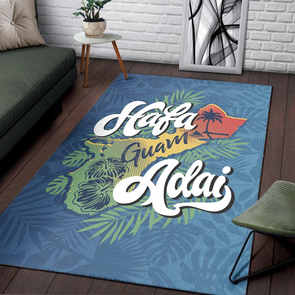 Guam Area Rug - Hafa Adai With Map