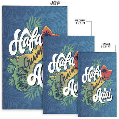 Guam Area Rug - Hafa Adai With Map