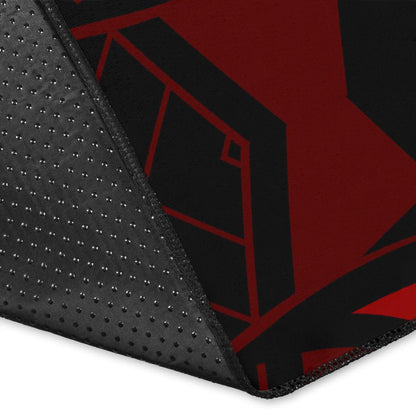 Guam Area Rug - Polynesian Hook And Hibiscus (Red)