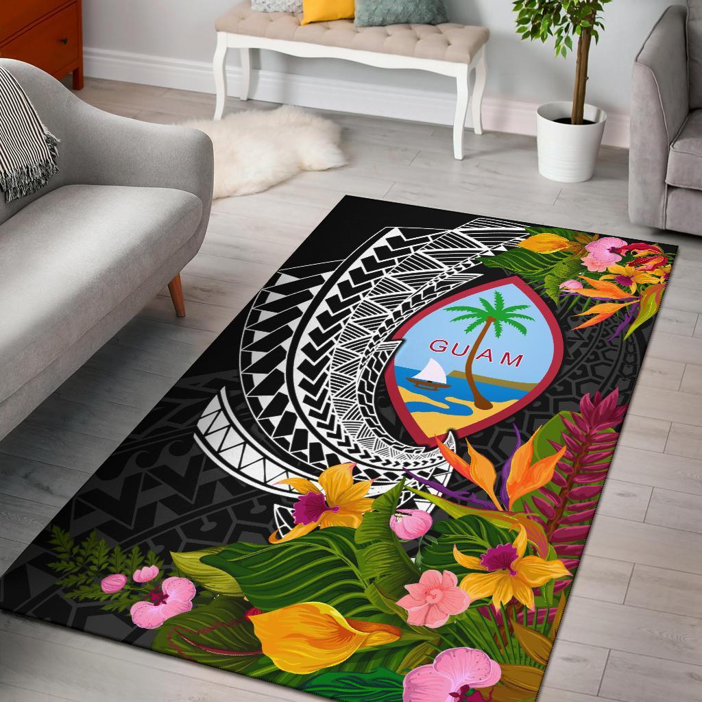 Guam Area Rug - Seal Spiral Polynesian Patterns