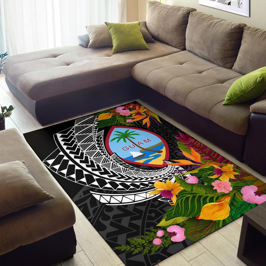 Guam Area Rug - Seal Spiral Polynesian Patterns
