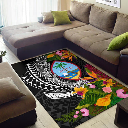 Guam Area Rug - Seal Spiral Polynesian Patterns