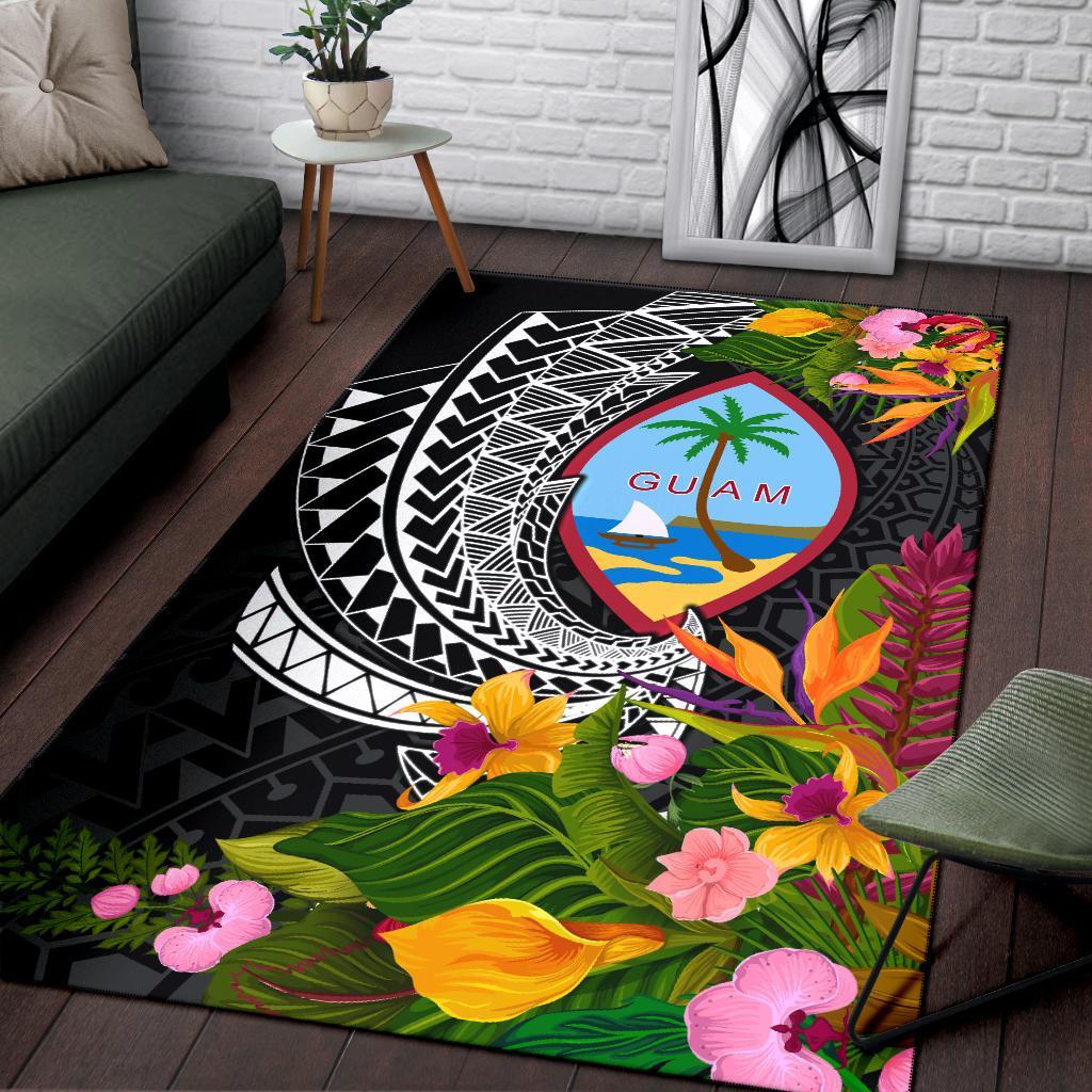 Guam Area Rug - Seal Spiral Polynesian Patterns