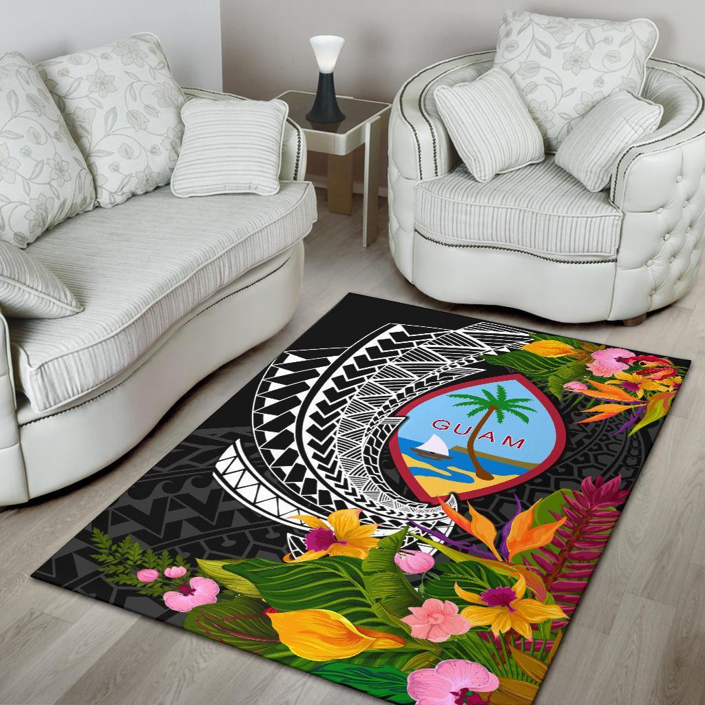 Guam Area Rug - Seal Spiral Polynesian Patterns