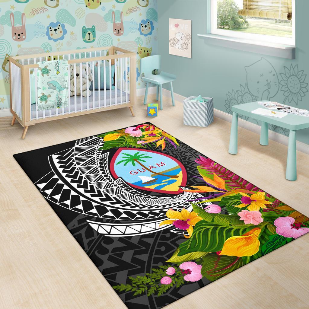 Guam Area Rug - Seal Spiral Polynesian Patterns