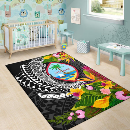Guam Area Rug - Seal Spiral Polynesian Patterns