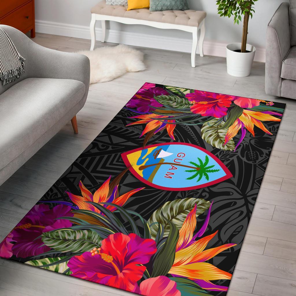Guam Area Rugs Hibiscus Polynesian Pattern