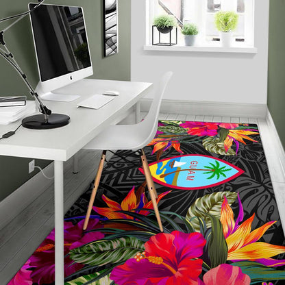 Guam Area Rugs Hibiscus Polynesian Pattern