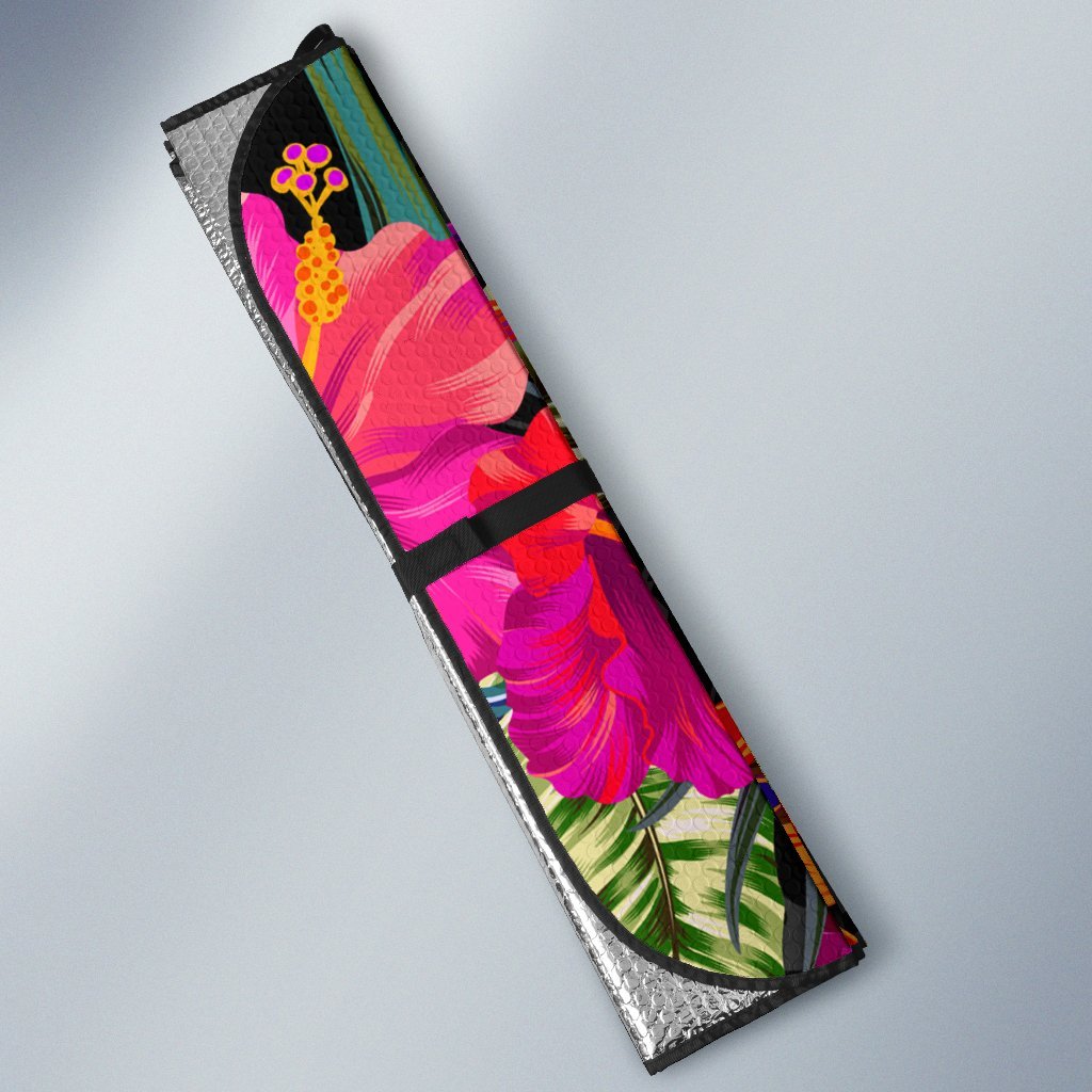 Guam Auto Sun Shades - Hibiscus Pattern