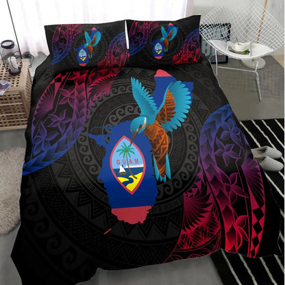 Guam Bedding Set - Kingfisher Bird With Map
