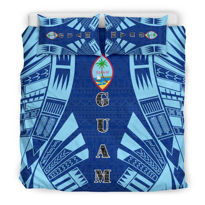 Guam Duvet Cover Set - Polynesian Tattoo Flag