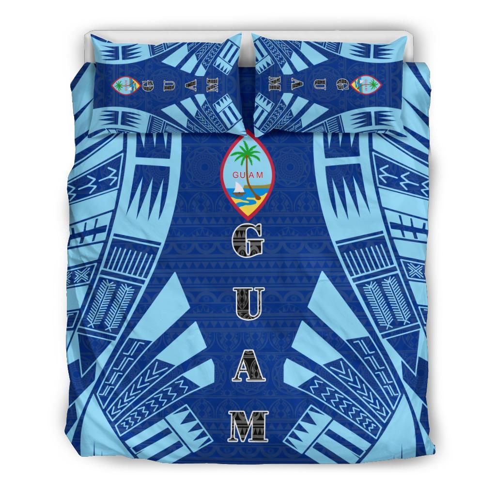 Guam Duvet Cover Set - Polynesian Tattoo Flag