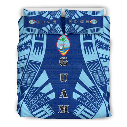 Guam Duvet Cover Set - Polynesian Tattoo Flag