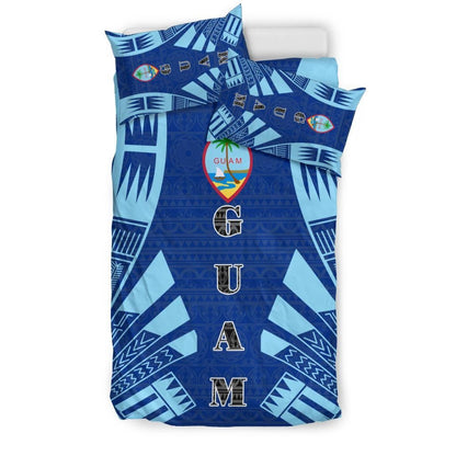 Guam Duvet Cover Set - Polynesian Tattoo Flag