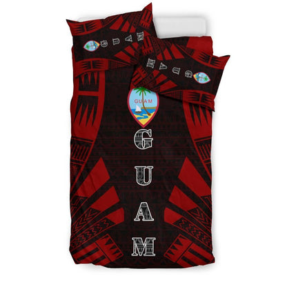 Guam Duvet Cover Set - Polynesian Tattoo Red