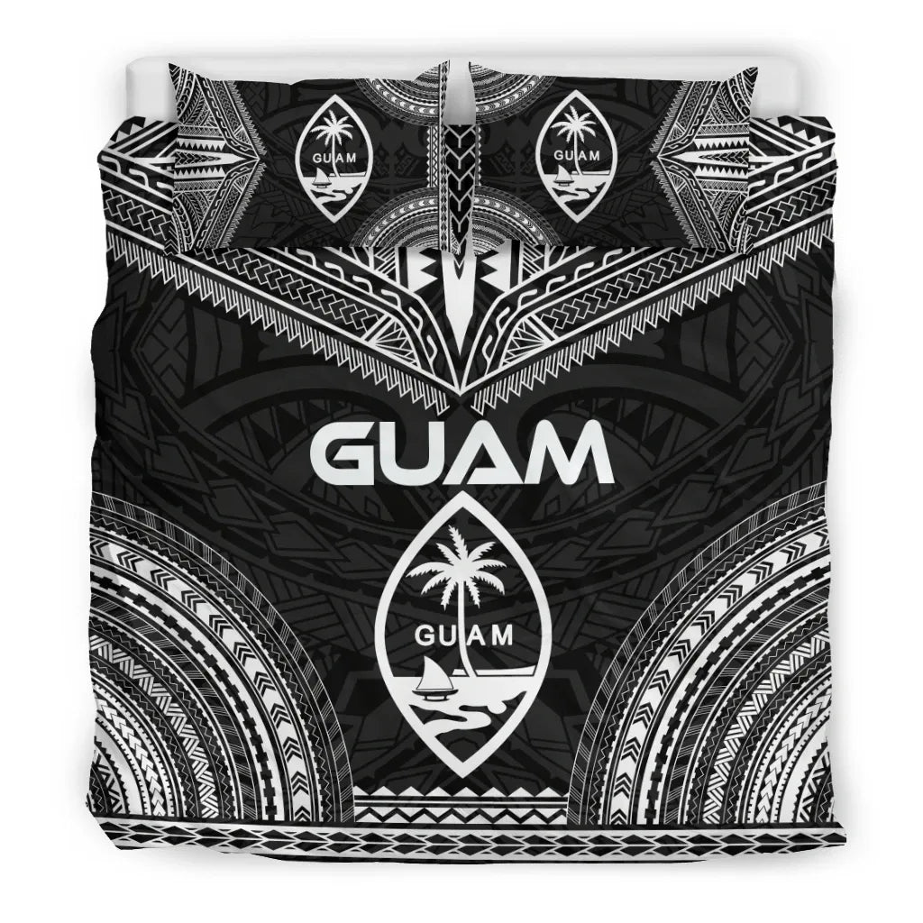 Guam Polynesian Chief Duvet Cover Set - Black Version