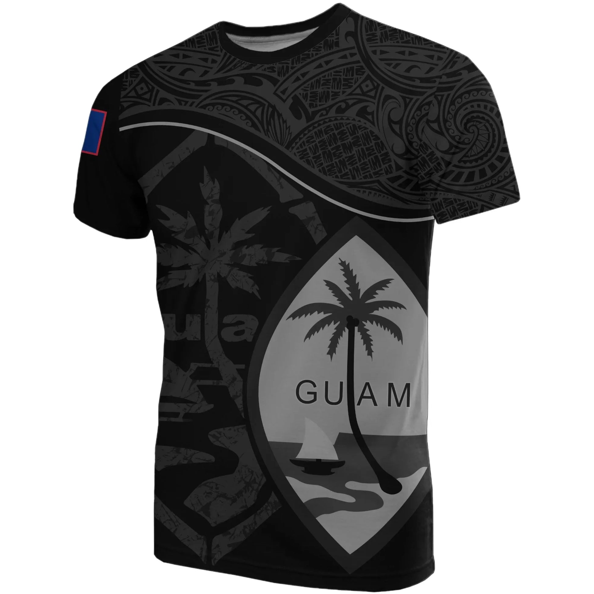 Guam T-Shirts - Guam Flag Black