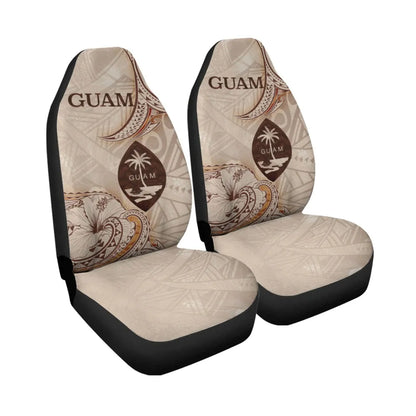 Guam Car Seat Cover - Hibiscus Flowers Vintage Style