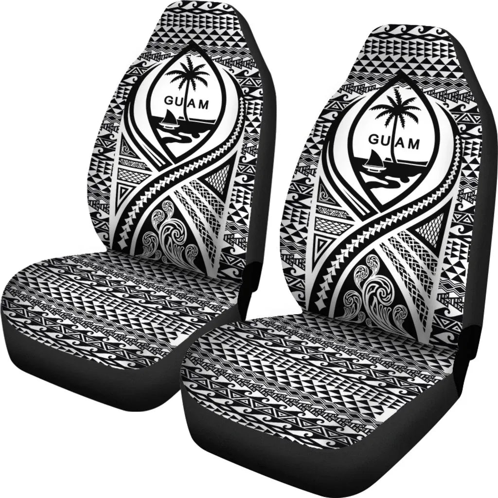 Guam Car Seat Cover - Guam Coat Of Arms Black