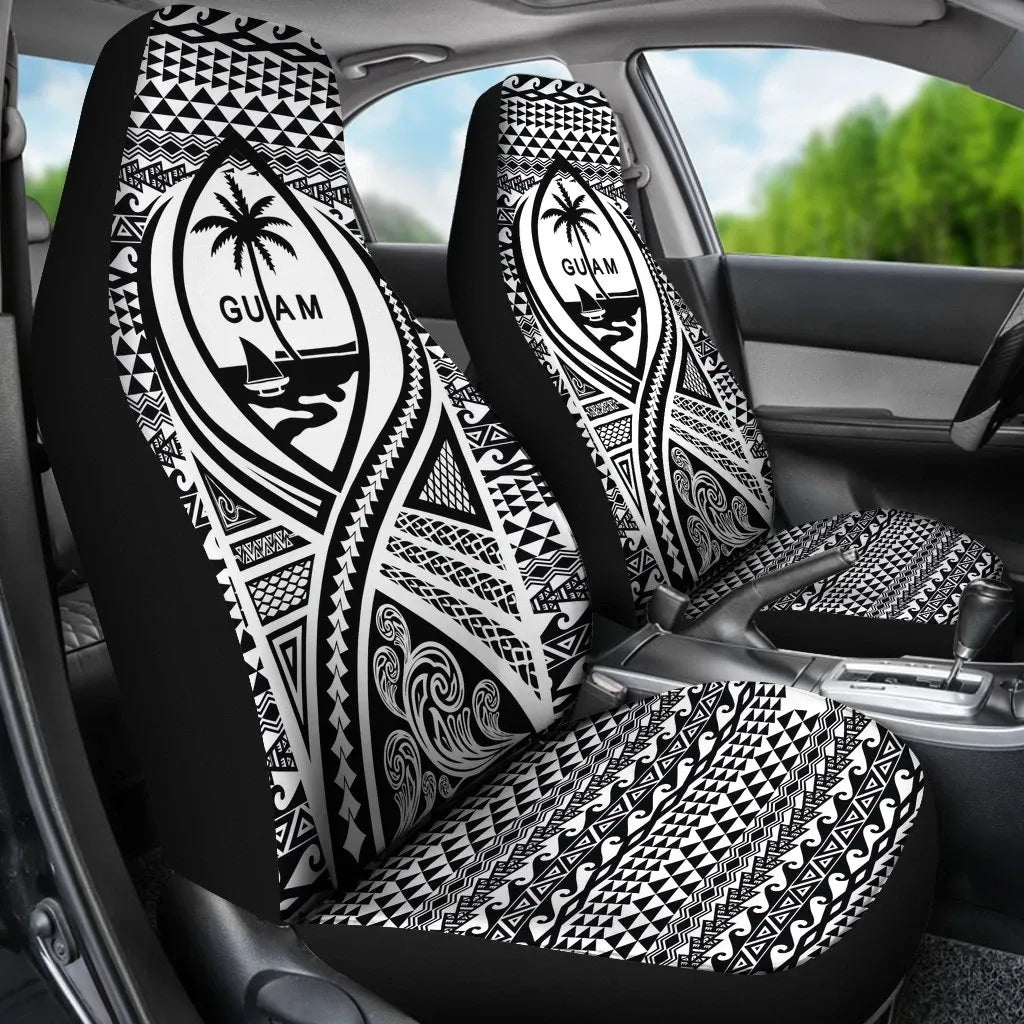 Guam Car Seat Cover - Guam Coat Of Arms Black