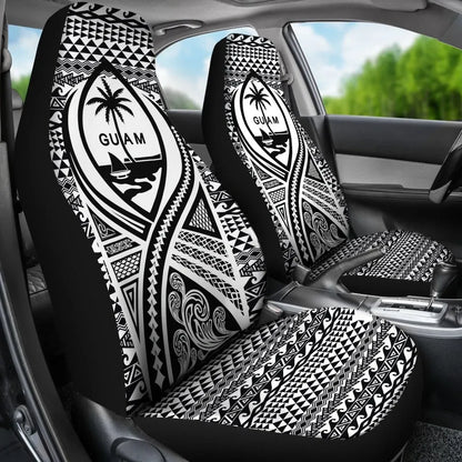 Guam Car Seat Cover - Guam Coat Of Arms Black