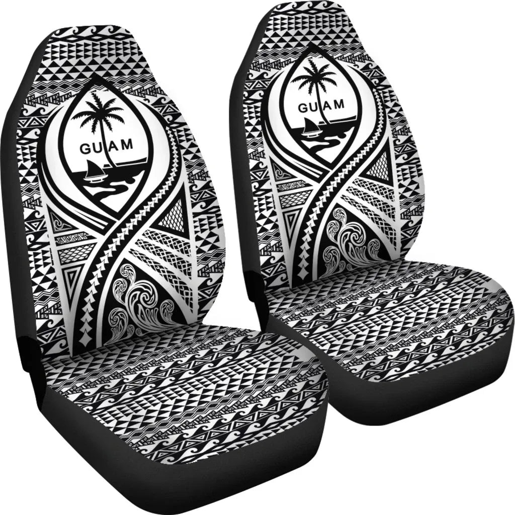 Guam Car Seat Cover - Guam Coat Of Arms Black