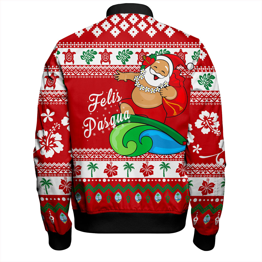 Guam Bomber Jacket Santa Claus Ho Ho Ho Christmas