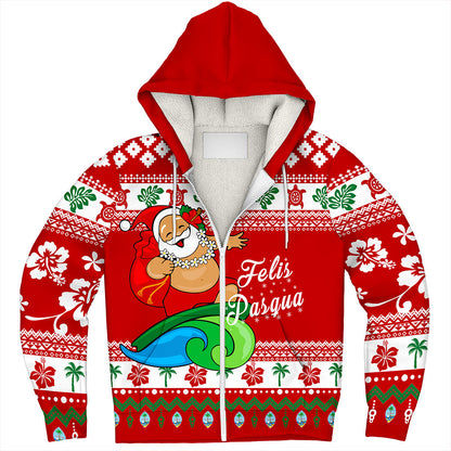 Guam Sherpa Hoodie Santa Claus Ho Ho Ho Christmas