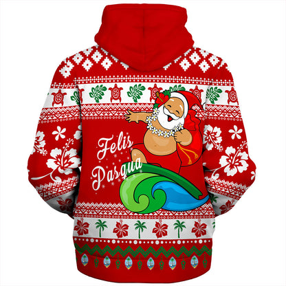 Guam Sherpa Hoodie Santa Claus Ho Ho Ho Christmas