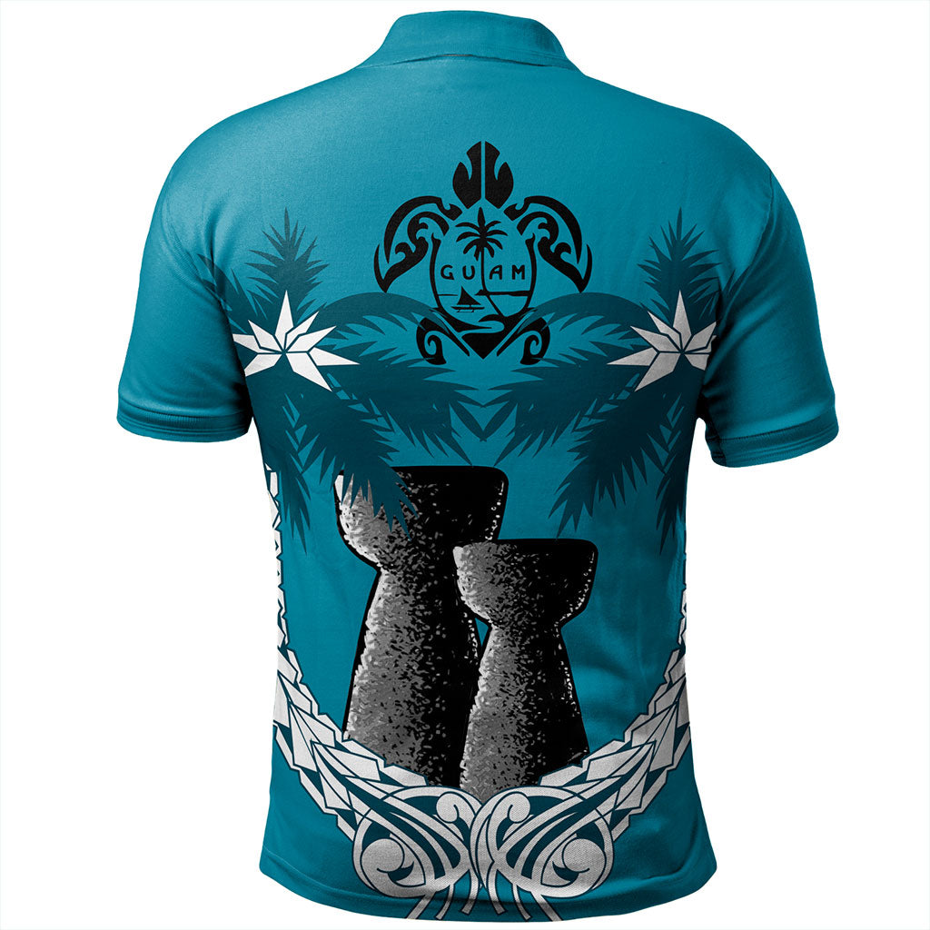 Guam Polo Shirt Coconut Tree With Coat Of Arms