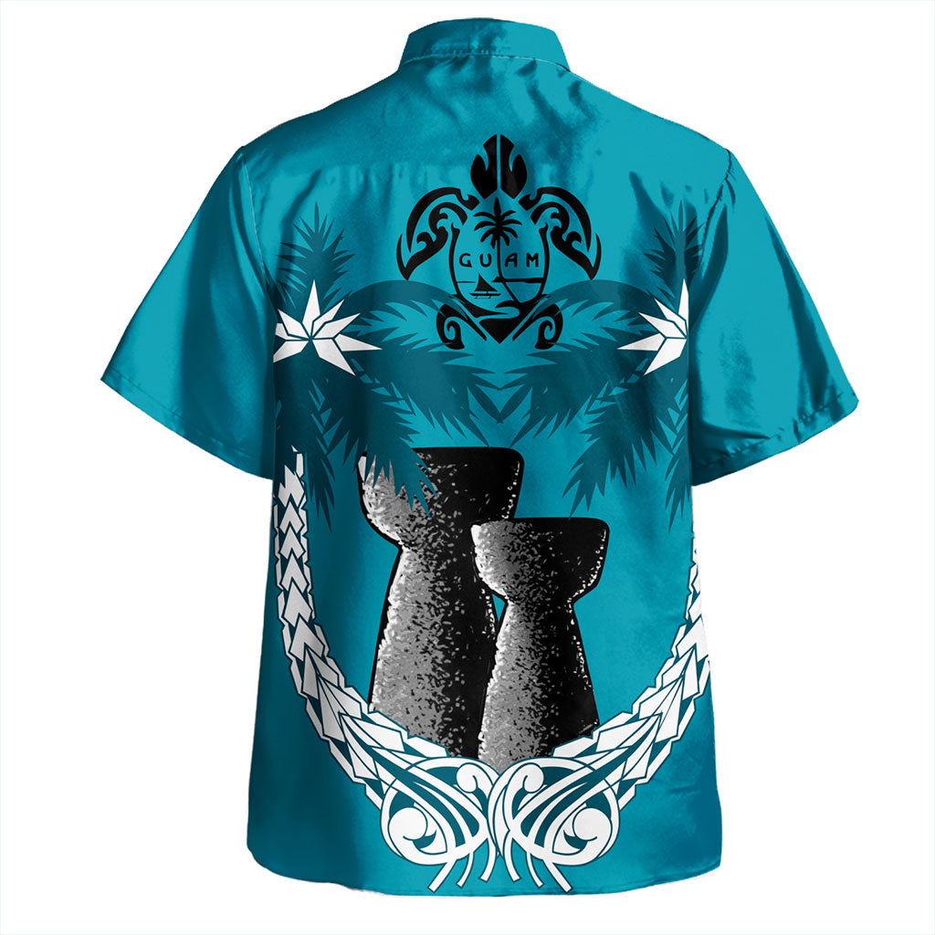 Guam Hawaiian Shirt Coconut Tree With Coat Of Arms