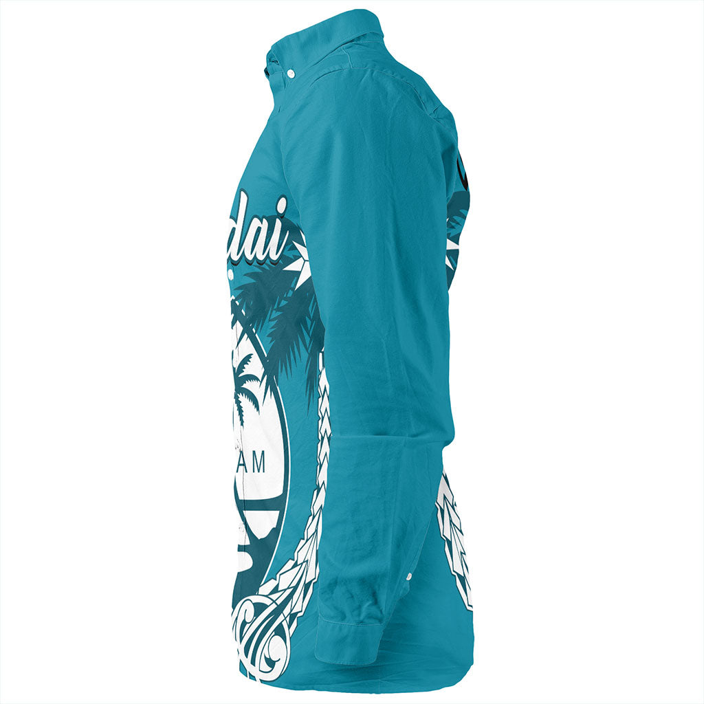 Guam Long Sleeve Shirt Coconut Tree With Coat Of Arms