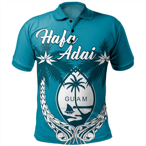 Guam Polo Shirt Coconut Tree With Coat Of Arms