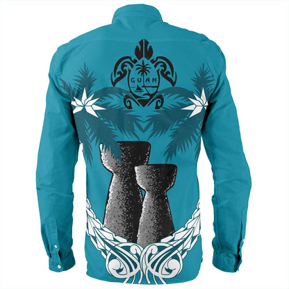 Guam Long Sleeve Shirt Coconut Tree With Coat Of Arms