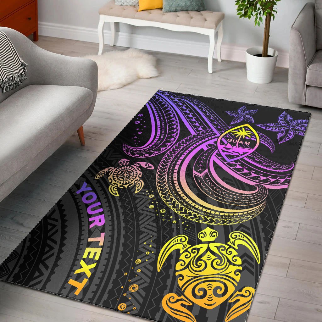 Guam Custom Personalised Area Rug - Pink Turtle