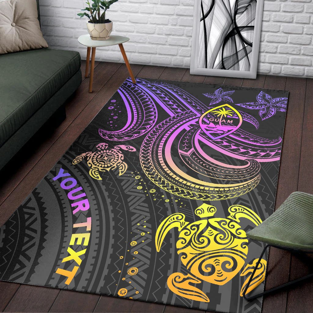 Guam Custom Personalised Area Rug - Pink Turtle